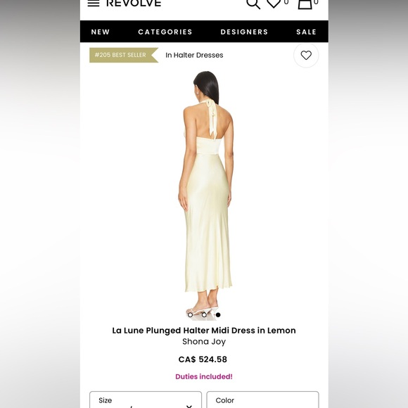 Shona Joy La Lune Plunged Halter Midi Dress - Picture 5 of 13